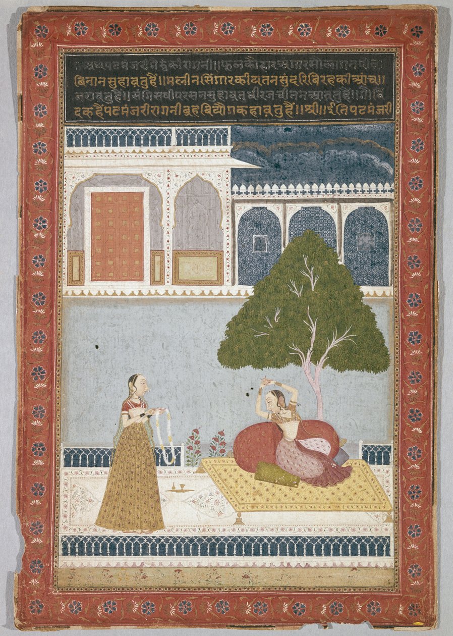 ديسفاراتي راجيني ، بتاريخ 1768 (درجة الحرارة على ورق مسدود) بواسطة المدرسة الهندية