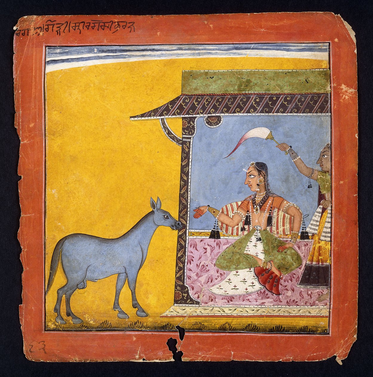 غاودي راجيني ، زوجة سري راجا ، c.1690-5 بواسطة المدرسة الهندية