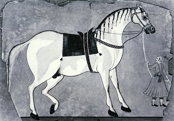 إسطبل حصان وعريس الإمبراطور ، حوالي 1660 (ليثو) بواسطة المدرسة الهندية