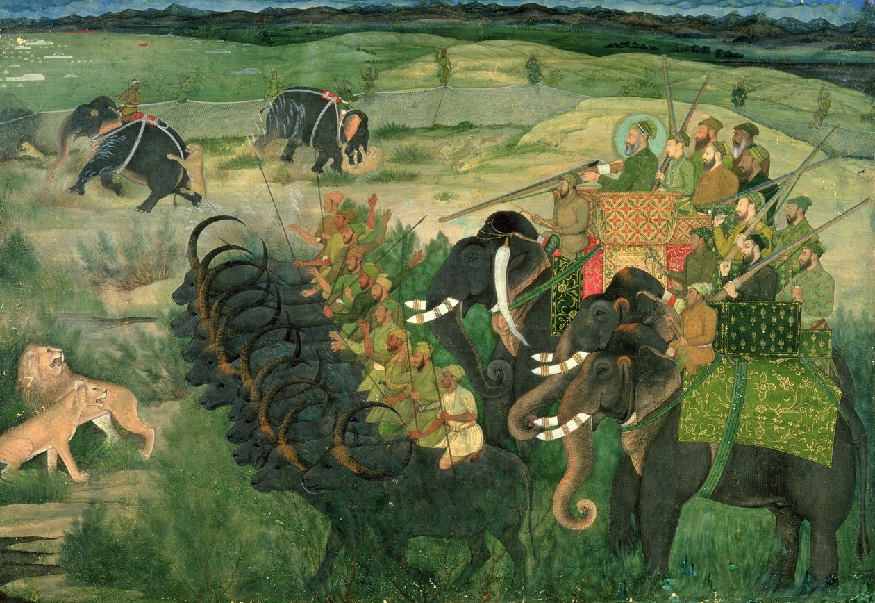 في. 11A.28 أسود صيد Aurangzib ، c.1670-80 بواسطة المدرسة الهندية