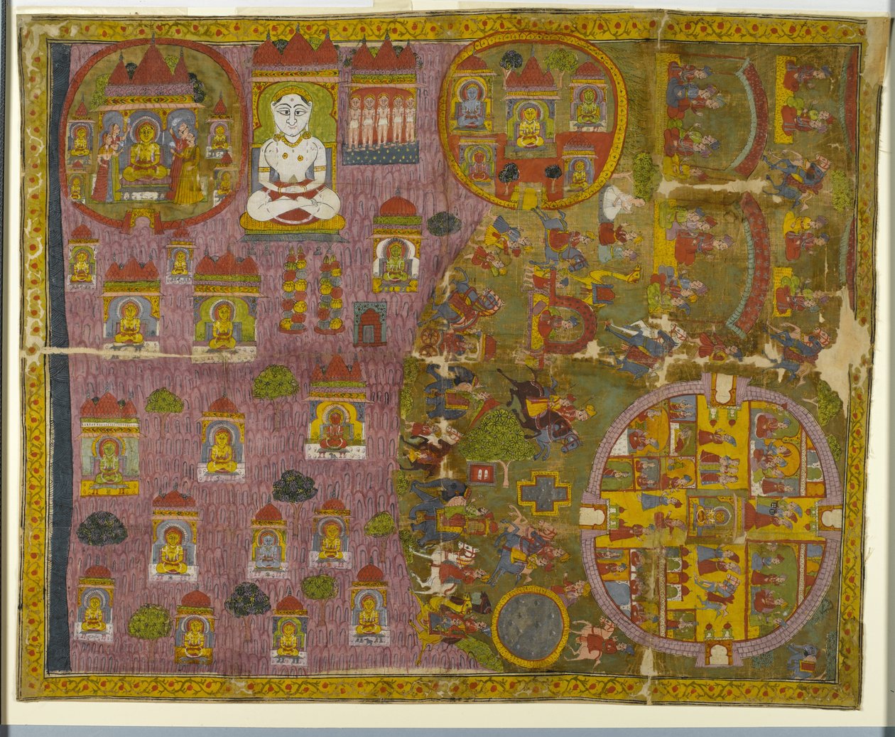 الحج جاين ، صنع في راجستان ، c.1750 (مرحاض غير شفاف وذهب على القماش) بواسطة المدرسة الهندية