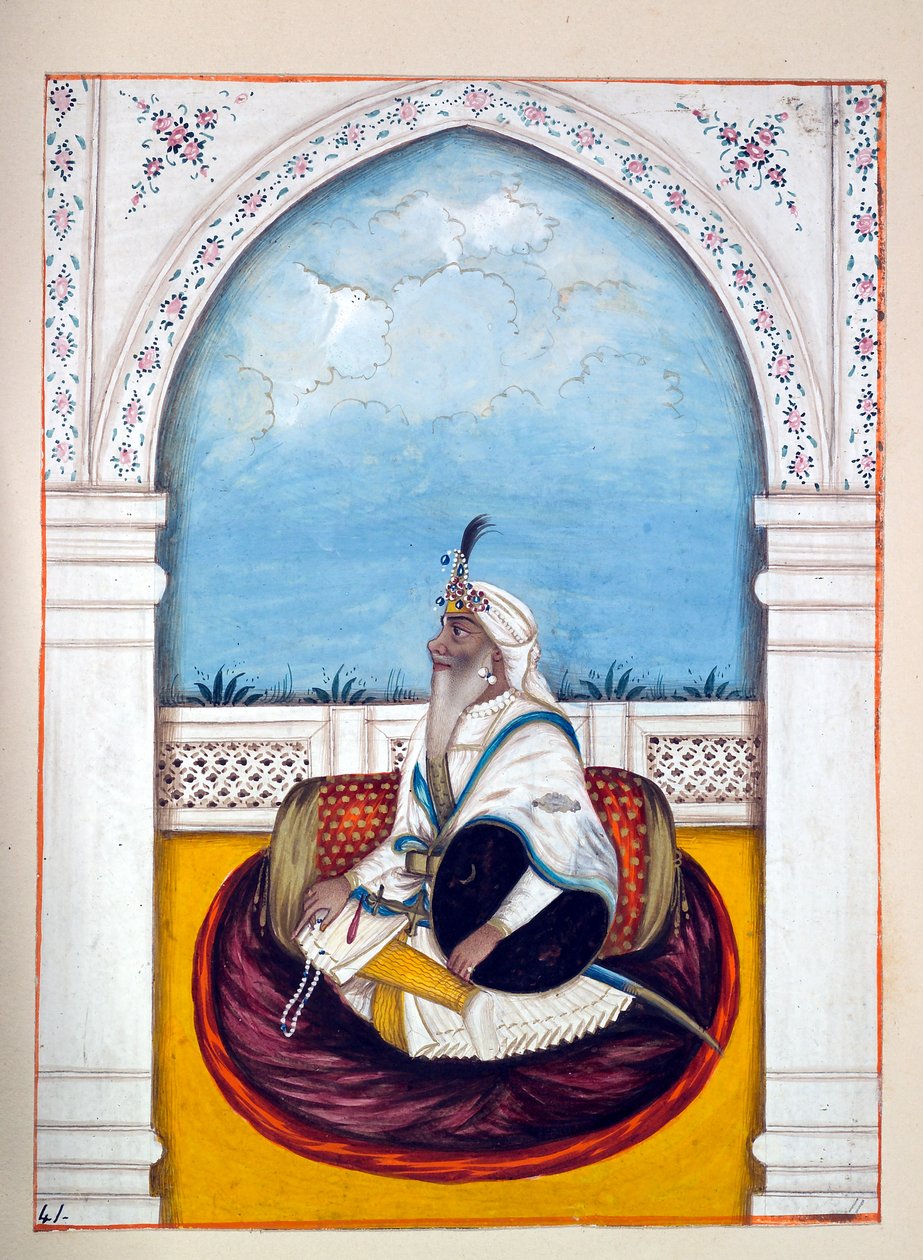 Jemadar Khushyal Singh ، من مملكة البنجاب ، حكامها ورؤسائها ، المجلد الثاني ، مجلد من 30 دراسة مائية بالألوان المائية لفنان هندي غير معروف ، c.1840 (مرحاض على ورق) بواسطة المدرسة الهندية