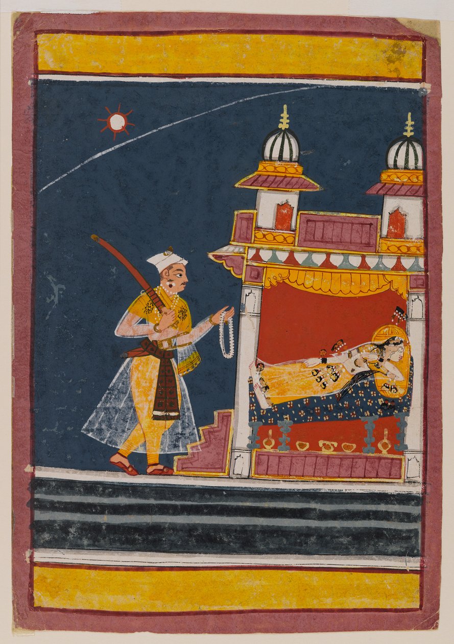 لاليتا راجيني ، c.1650 (مرحاض وذهب على ورق) بواسطة المدرسة الهندية