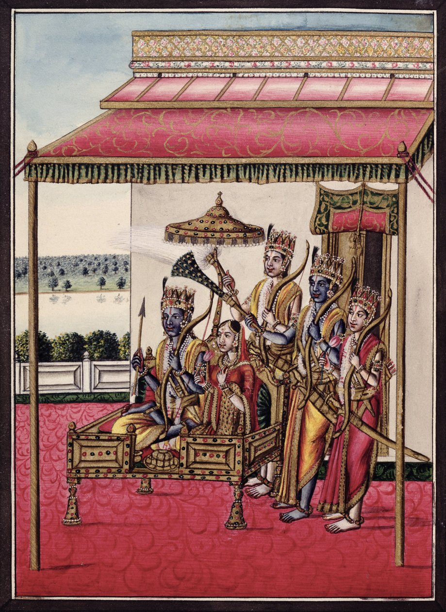 MSS EUR C 116/1 f.13v Rama ، من الملحمة الهندوسية "Adhyatma Ramayana" بواسطة المدرسة الهندية
