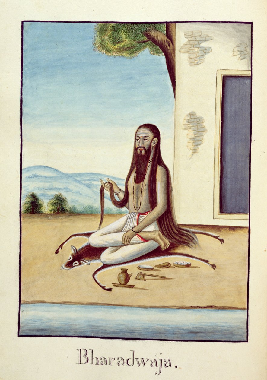 MSS EUR C 116/1 f.158 The Sage، Bharadwaja من الملحمة الهندوسية "Adhyatma Ramayana" بواسطة المدرسة الهندية