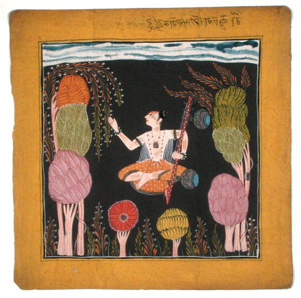 الوضع الموسيقي Goda Raga-Kulu-Pahari ، حوالي 1700-10 (غواش على ورق) بواسطة المدرسة الهندية