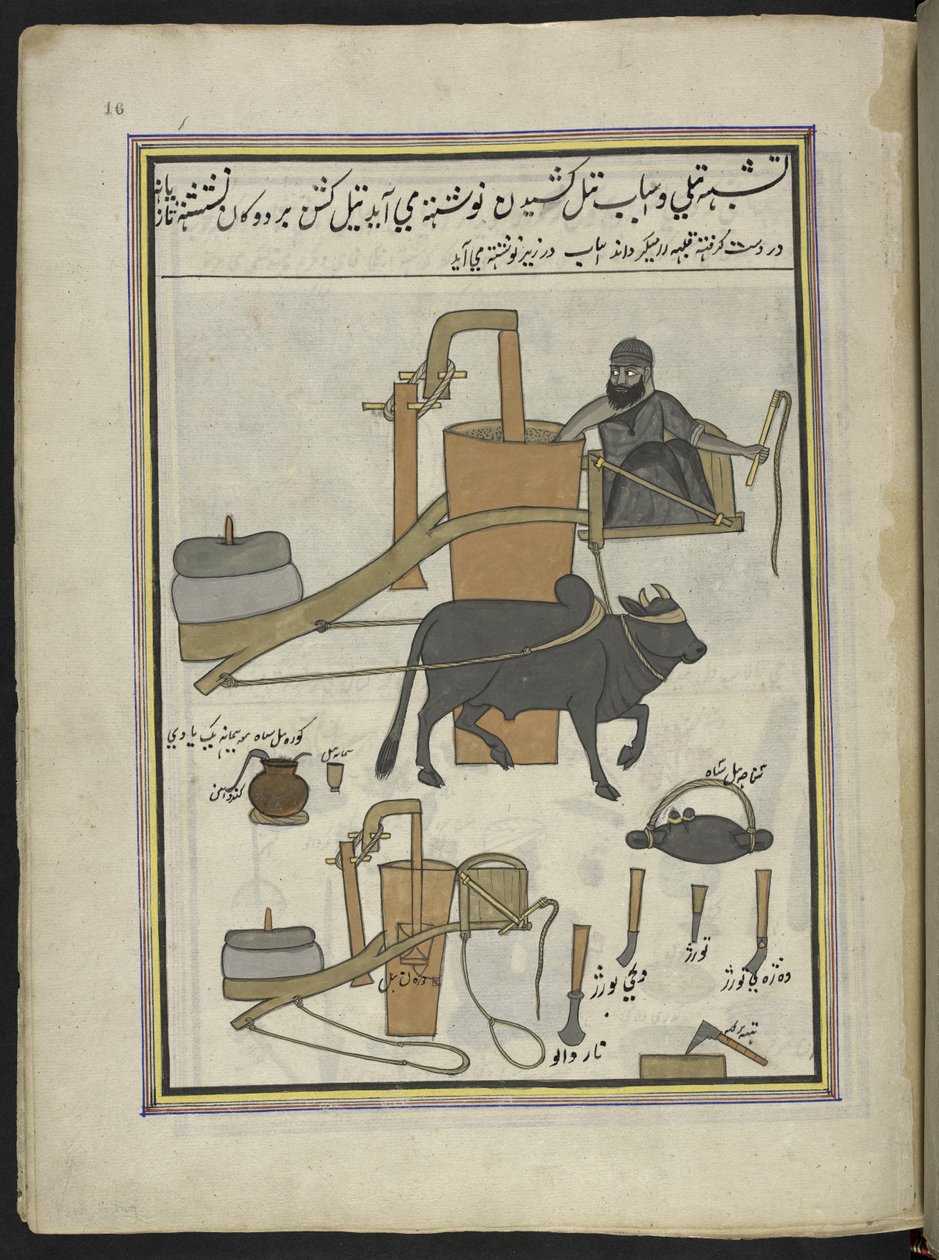 كوى الزيت ،  86 رسمة مجمعة في مجلد تصور الحرف والمهن في كشمير ، يظهر الحرفيون في العمل بأدواتهم ومعداتهم ،  بواسطة فنان من كشمير ، ربما في سريناغار ، حوالي 1850-60 (غواش على ورق) بواسطة المدرسة الهندية