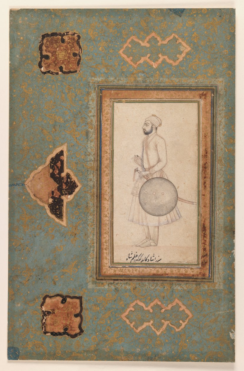 بورتريه كوكا عزام شاه ، 1640 ج (حبر على ورق) بواسطة المدرسة الهندية