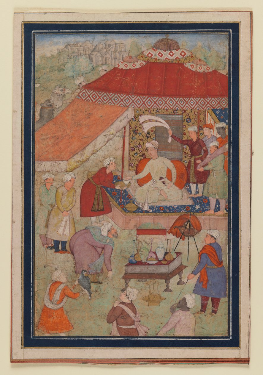 خيمة الخيمة ، 1580-1595 (مرحاض غير شفاف وذهب على ورق) بواسطة المدرسة الهندية