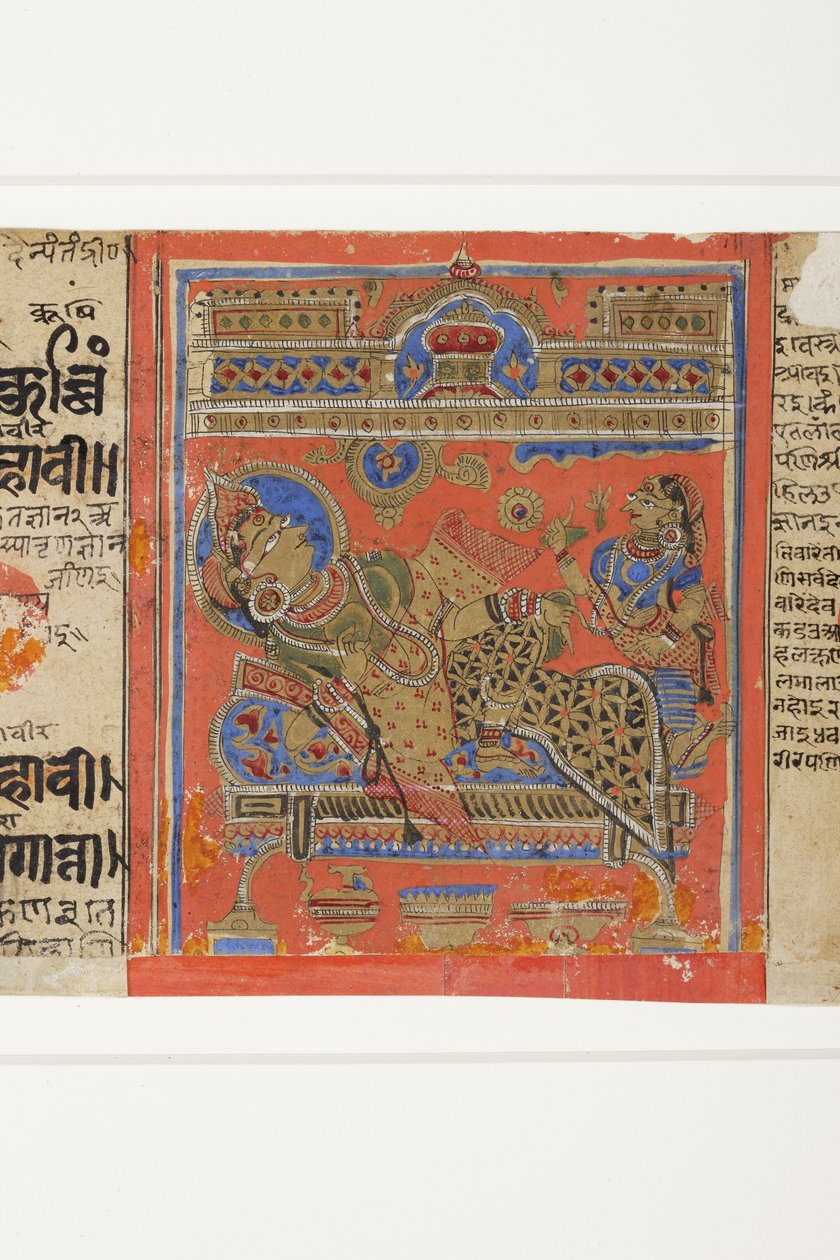 البراهمانية Devananda على الأريكة ، من Kalpasutra (مرحاض غير شفاف على الورق) بواسطة المدرسة الهندية