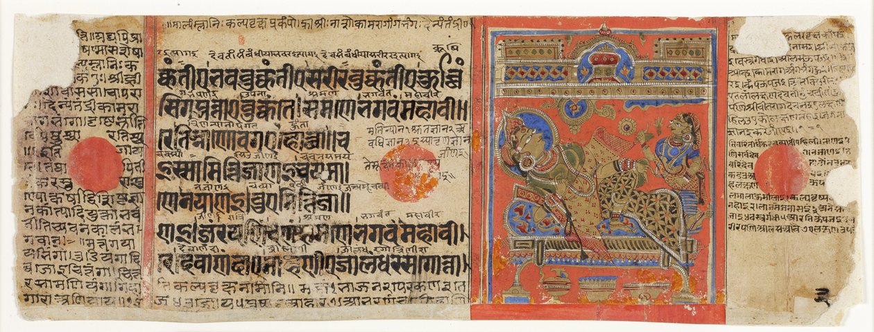 البراهمانية Devananda على الأريكة ، من Kalpasutra (مرحاض غير شفاف على الورق) بواسطة المدرسة الهندية