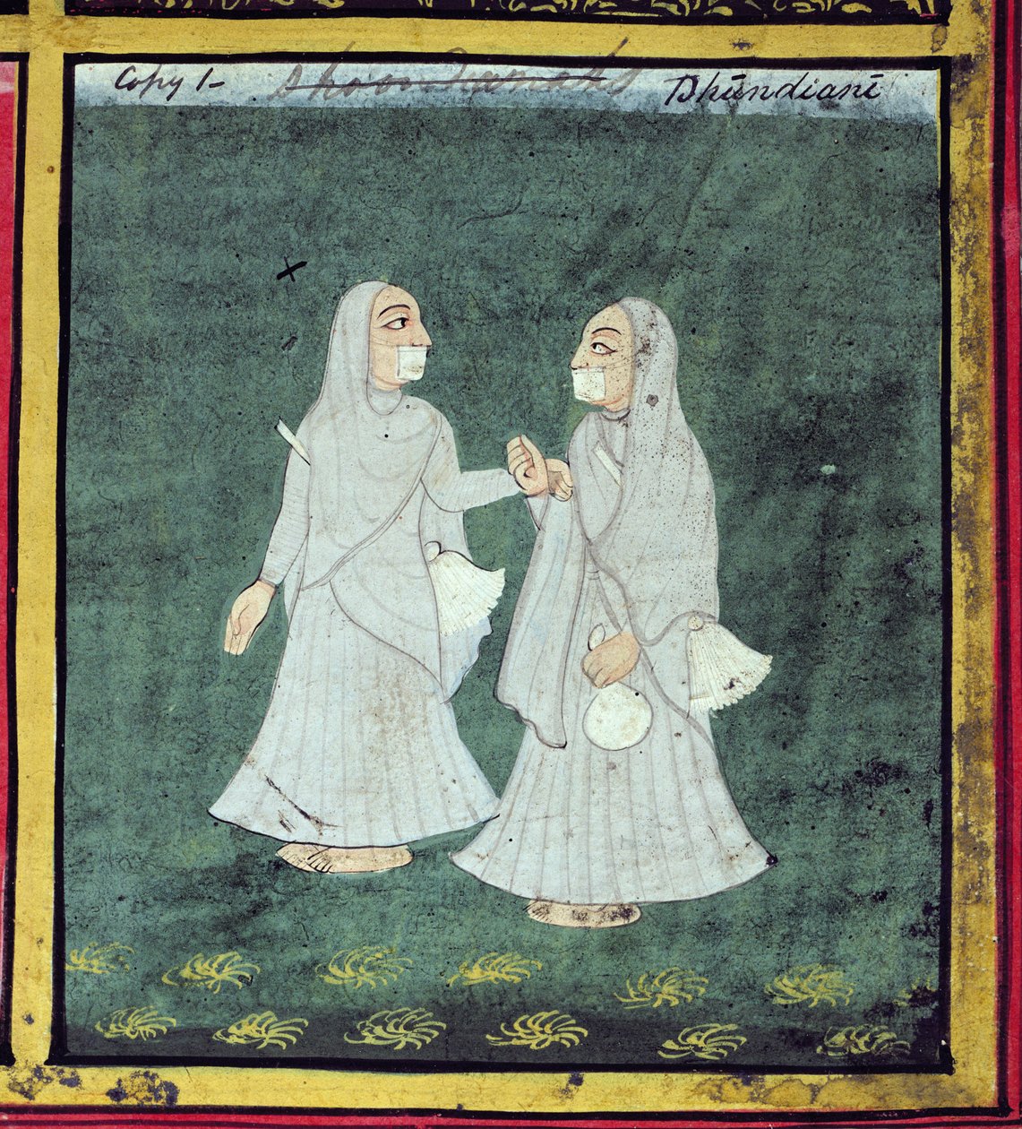 امرأتان من الهندباء ، متدينات دينيات ، أودايبور ، c.1810-20 (التفاصيل) (انظر أيضًا 136600) بواسطة المدرسة الهندية