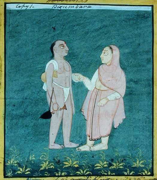 اثنان Digambara Jains ، المتسولين الدينيين ، أودايبور ، حوالي 1810-20 (جواش على ورق) بواسطة المدرسة الهندية