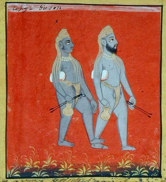 اثنين من المتسولين الدينيين ، أودايبور ، حوالي 1810-20 (الغواش على الورق) (التفاصيل) (انظر أيضًا 136600) بواسطة المدرسة الهندية