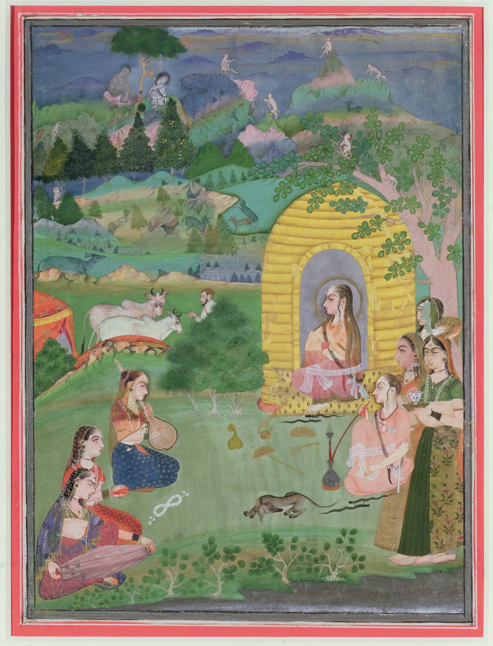 Yoginis (الزاهدون الهندوس) في المناظر الطبيعية ، مدرسة بيكانر ، c.1680 بواسطة المدرسة الهندية