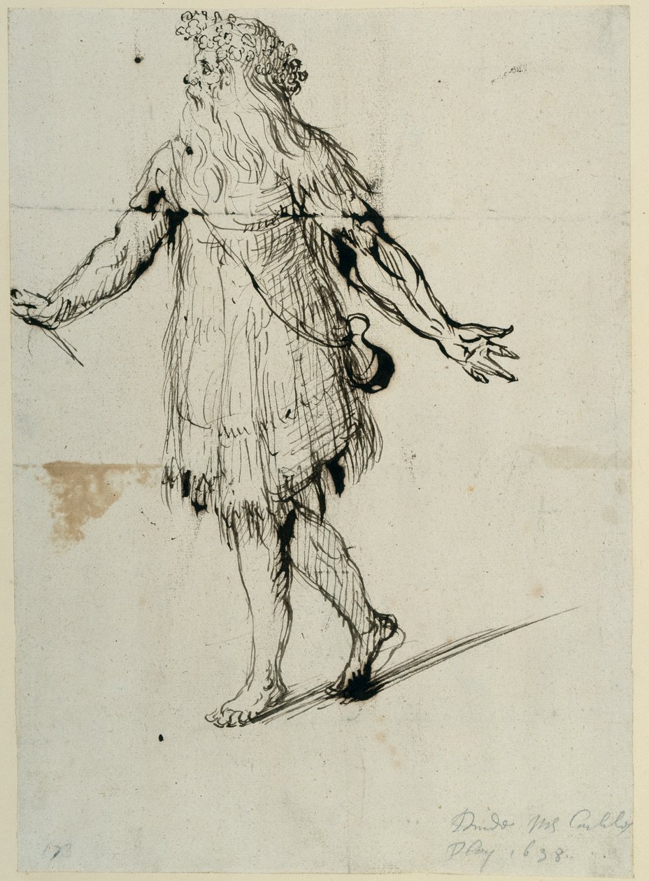 A druid, c.1638 (pen & ink on paper) بواسطة إنيجو جونز