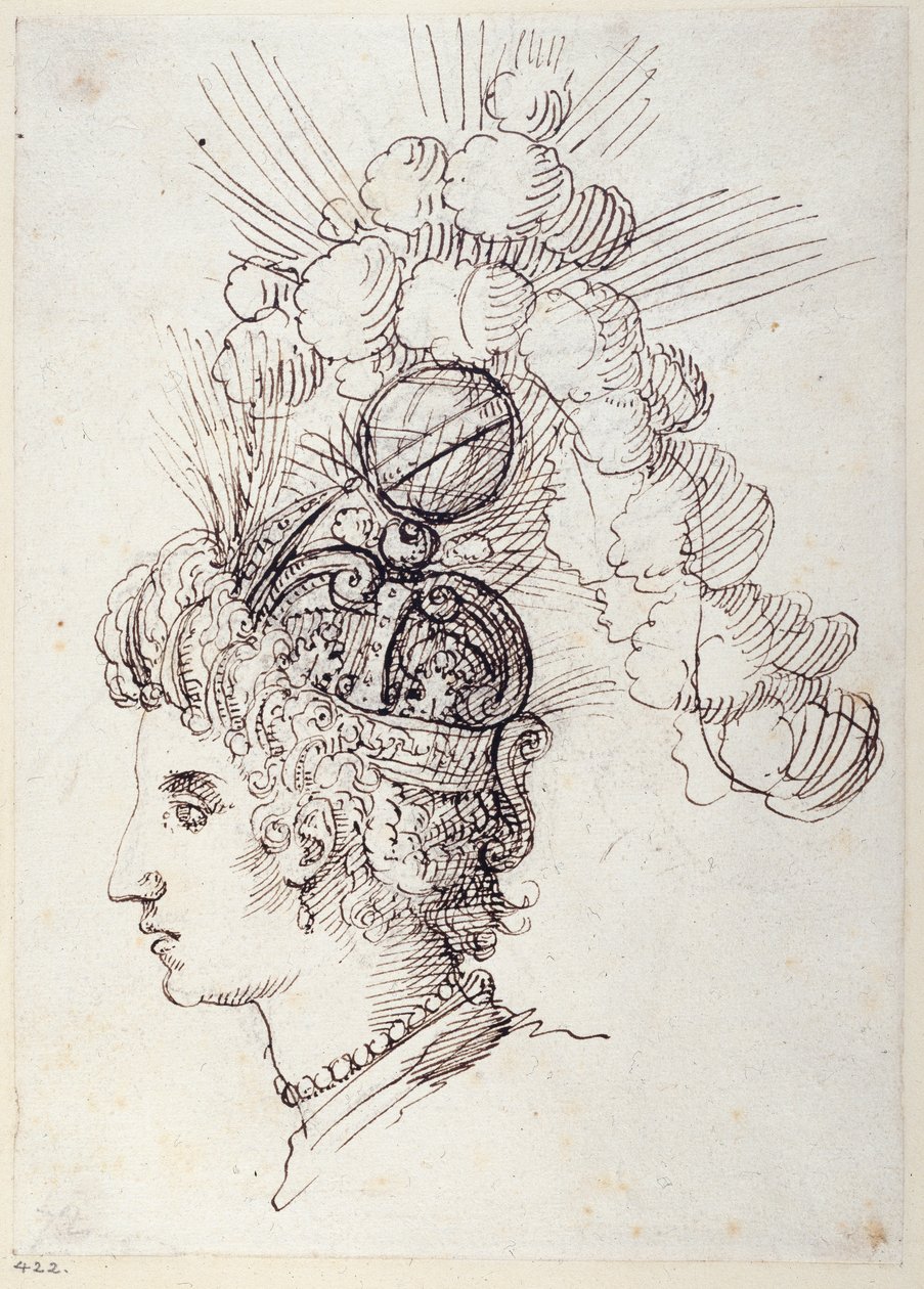 Bel-Anna, Queen of the Sea, c.1609 (pen & ink on paper) بواسطة إنيجو جونز