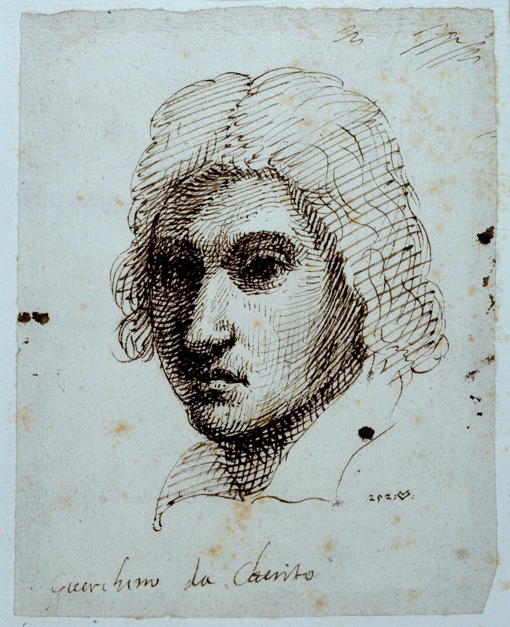 Drawing of Guercino (pen & ink on paper) بواسطة إنيجو جونز