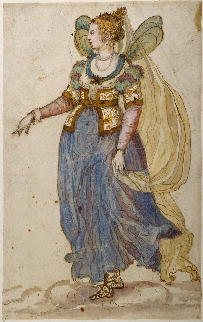 Lady masquer (watercolor on paper) بواسطة إنيجو جونز