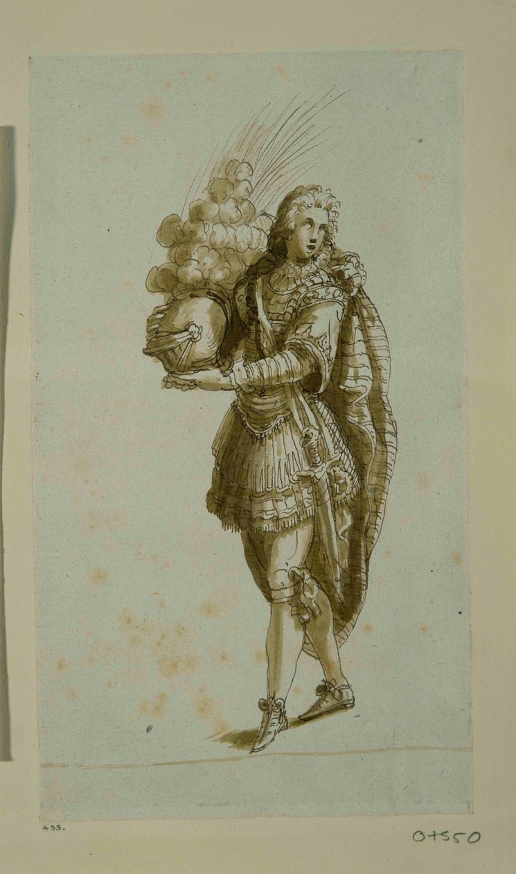 Page bearing a helmet (pen & ink on paper) بواسطة إنيجو جونز