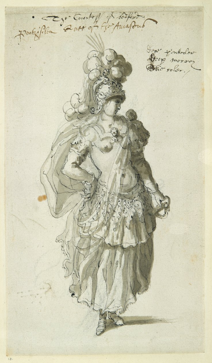 Penthesilea, c.1609 (pen & ink on paper) بواسطة إنيجو جونز