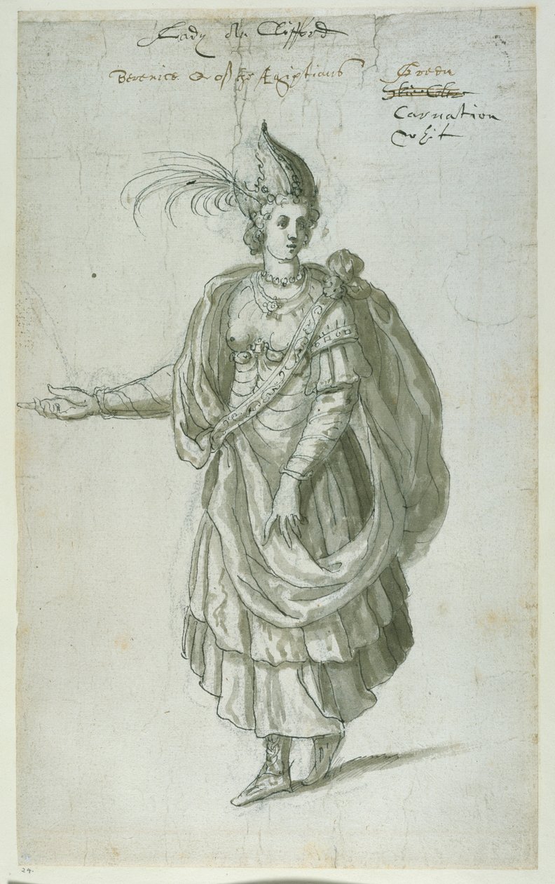 Queen Berenice of Egypt (pen & ink on paper) بواسطة إنيجو جونز