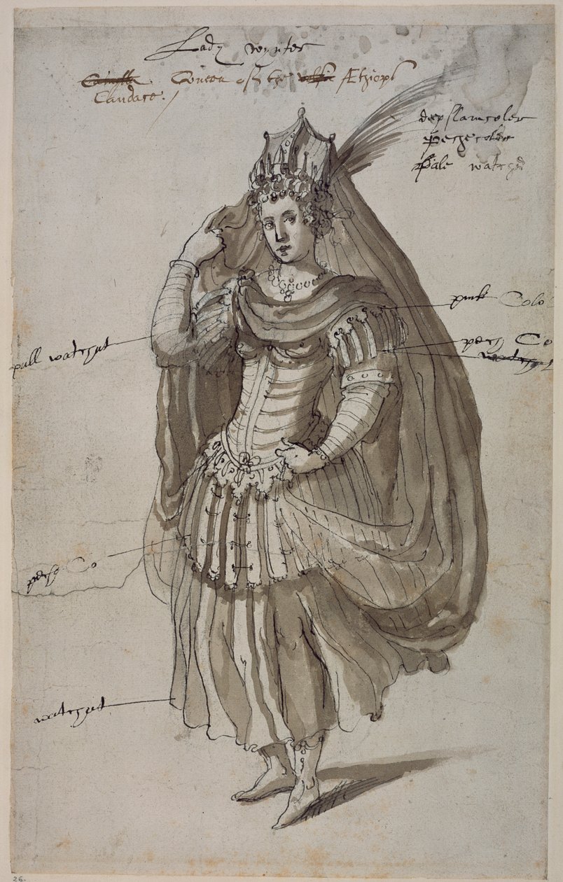 Queen Candace, c.1609 (pen & ink on paper) بواسطة إنيجو جونز
