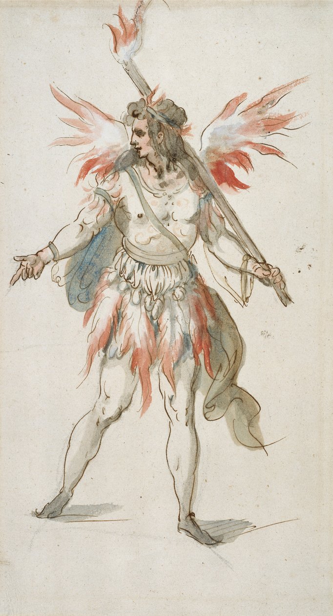 Torchbearer: a fiery spirit (watercolor on paper) بواسطة إنيجو جونز