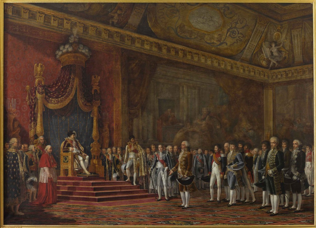 انتداب من مجلس الشيوخ الروماني يقدم تكريمه لنابليون الأول في 16 نوفمبر 1809 ، 1810. بواسطة الأبرياء لويس جوبود