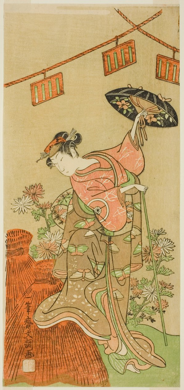 The Actor Iwai Hanshiro IV as Otatsu-gitsune in the Play Nue no Mori Ichiyo no Mato, Performed at the Nakamura Theater in the Eleventh Month, 1770 بواسطة إيبيتسوساي بانشو