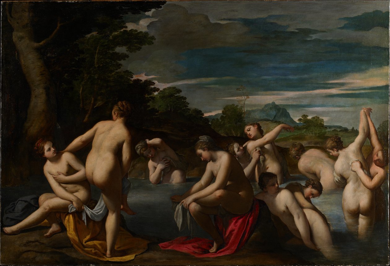 الحوريات في الحمام ، c.1600 بواسطة إيبوليتو سكارسيلا