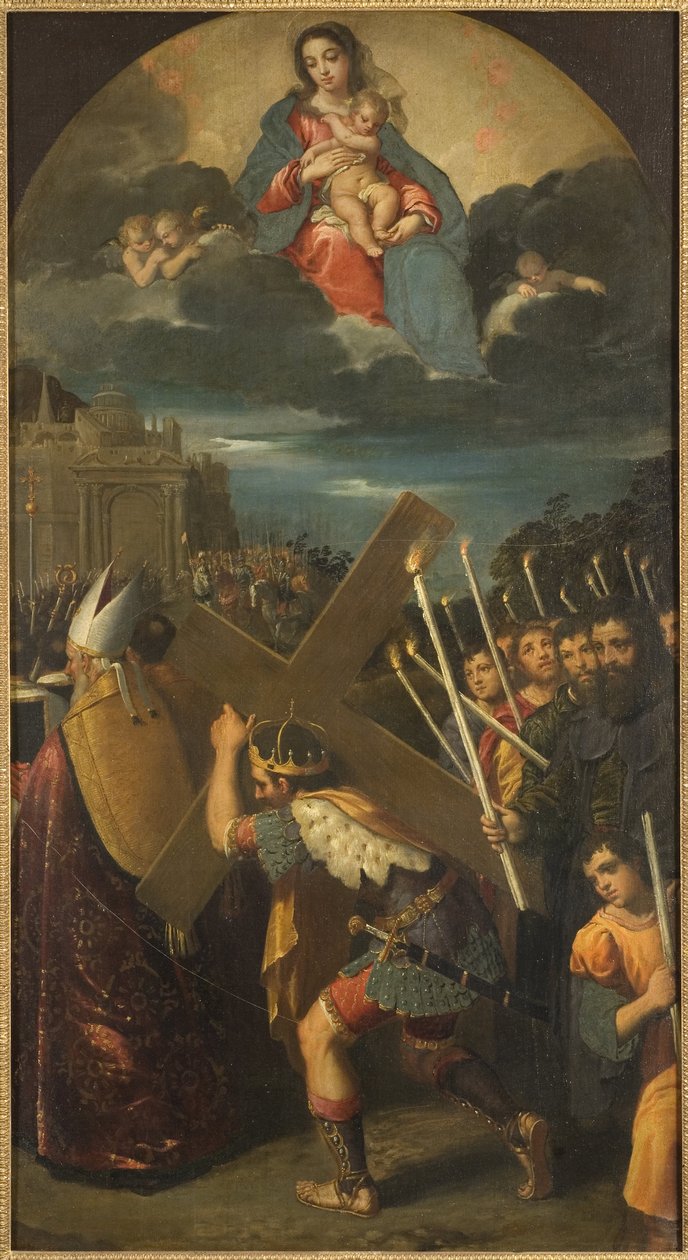 هرقل الأول (الآية 575-641) مقرر La Vraie Croix a Jerusalem - يعيد الإمبراطور هرقل الصليب الحقيقي إلى القدس ، بقلم Scarsellino (Scarsella) ، Ippolito (1551-1620). زيت على قماش. الأبعاد: 181 × 101 سم. المتحف الوطني ستوكهولم بواسطة إيبوليتو سكارسيلا