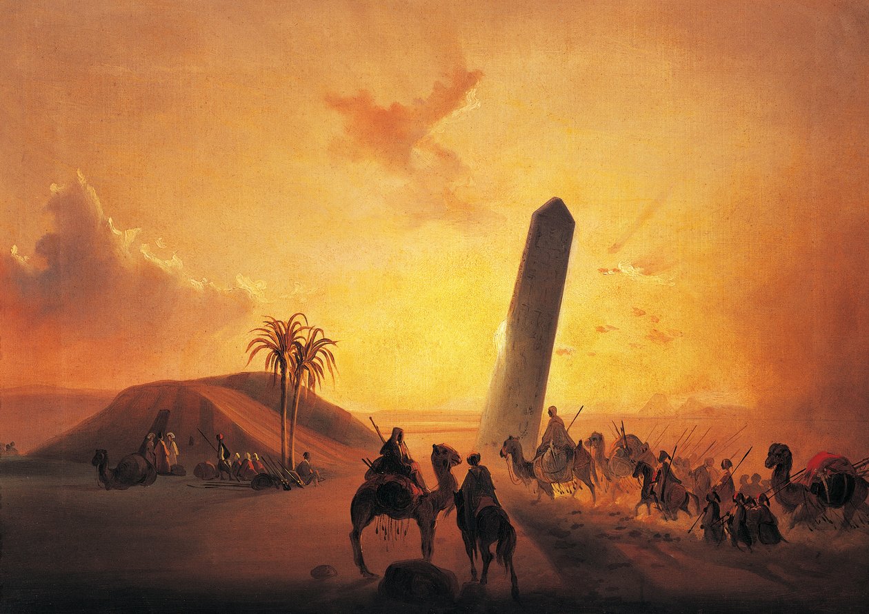 Caravan in desert, painting by Ippolito Caffi (1809-1866), Oil on canvas, 31x44 cm بواسطة إيبوليتو كافي