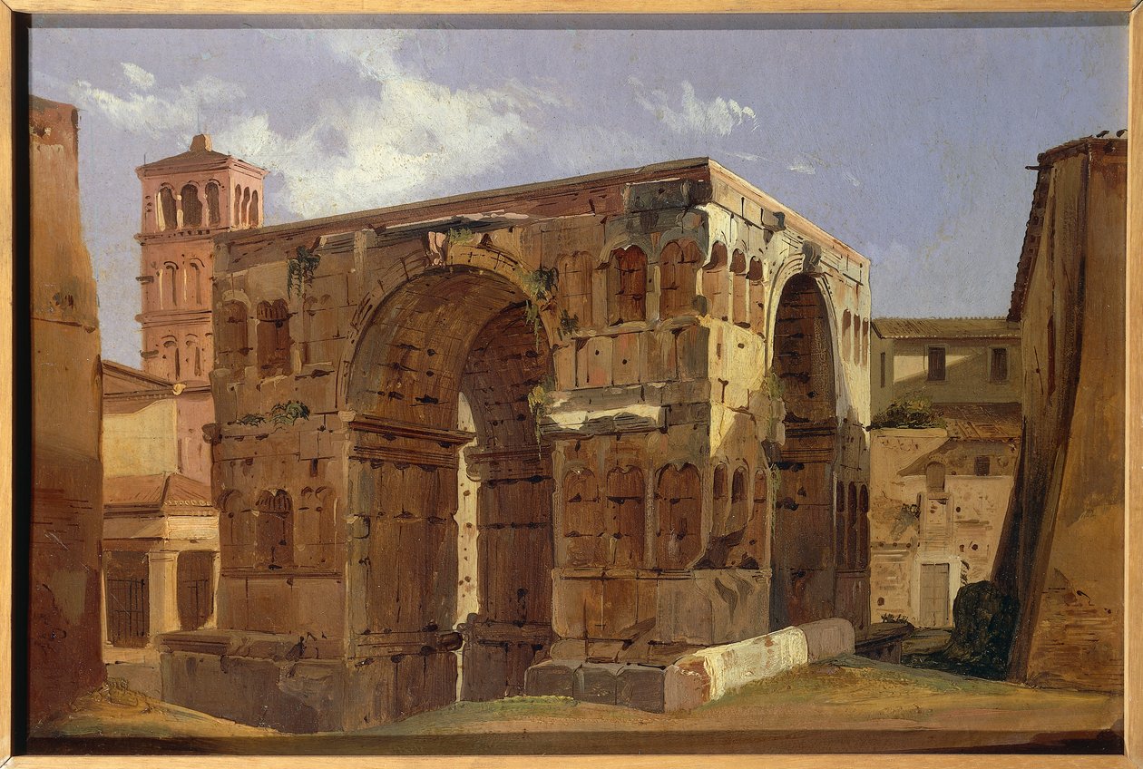 Italy, Rome, Arch of Janus at foot of Via Velabro by Ippolito Caffi بواسطة إيبوليتو كافي