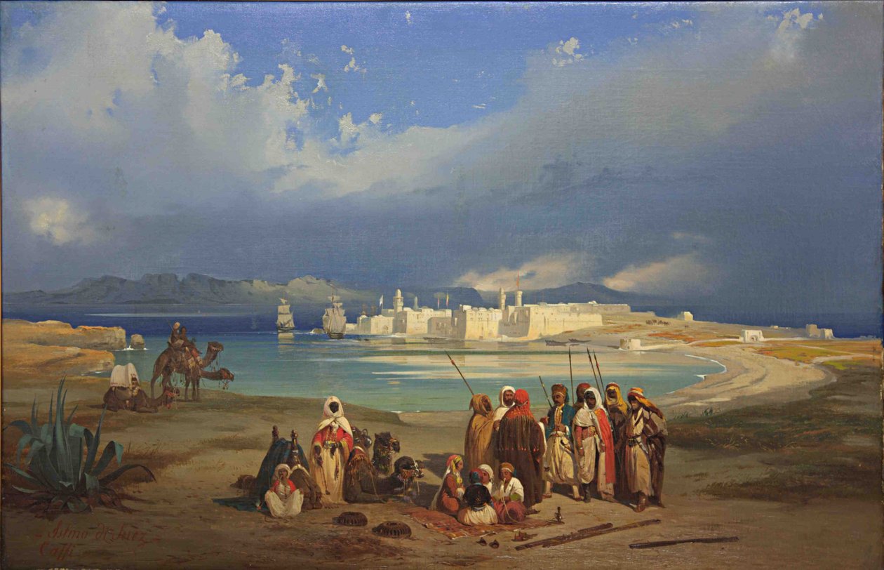 برزخ السويس ، 1845 م بواسطة إيبوليتو كافي