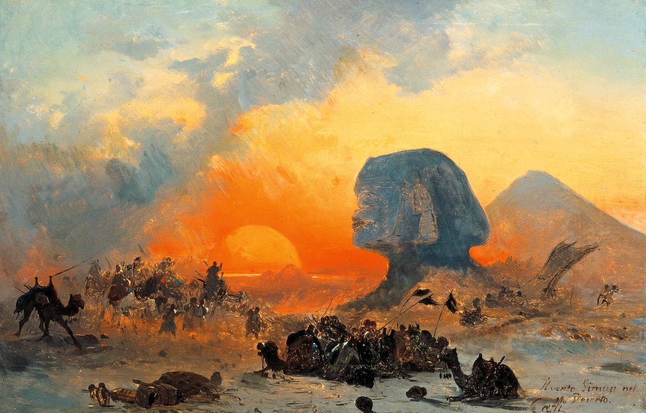 The Simoun wind in the desert بواسطة إيبوليتو كافي