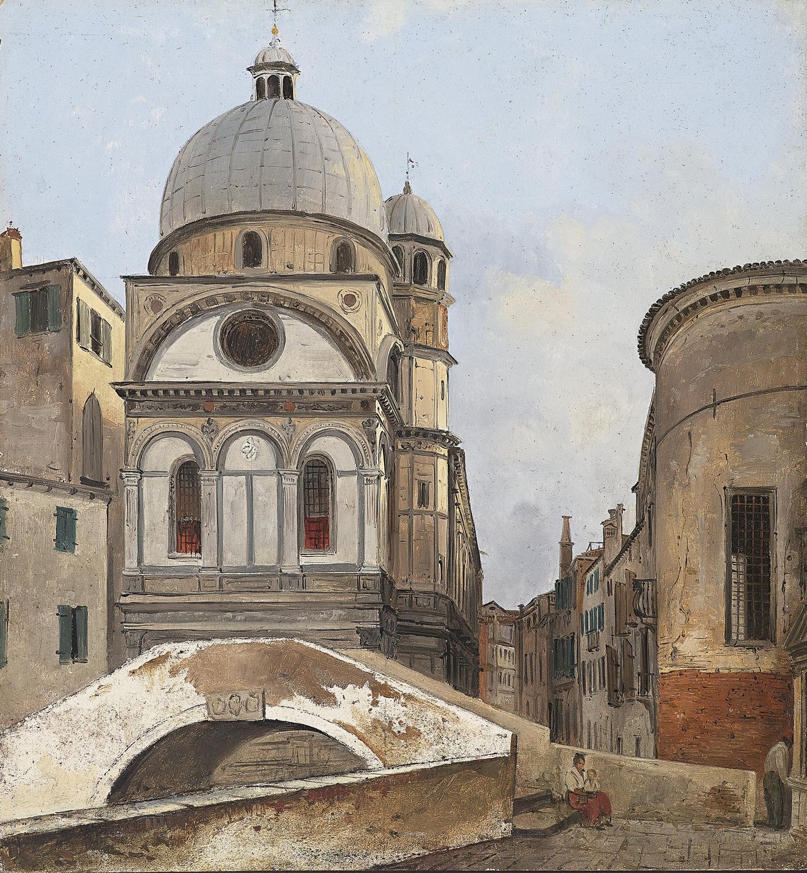 منظر لكنائس Maria dei Miracole و Santa Maria Nova في البندقية بواسطة إيبوليتو كافي