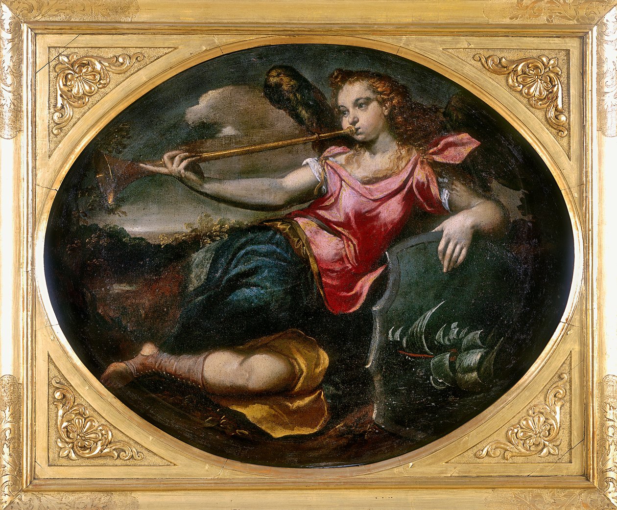 شهرة ، عمل من قبل Ippolito Scarsella ، المعروف أيضًا باسم Lo Scarsellino ، محفوظة في Galleria Estense in Modena بواسطة إيبوليتو سكارسيلا
