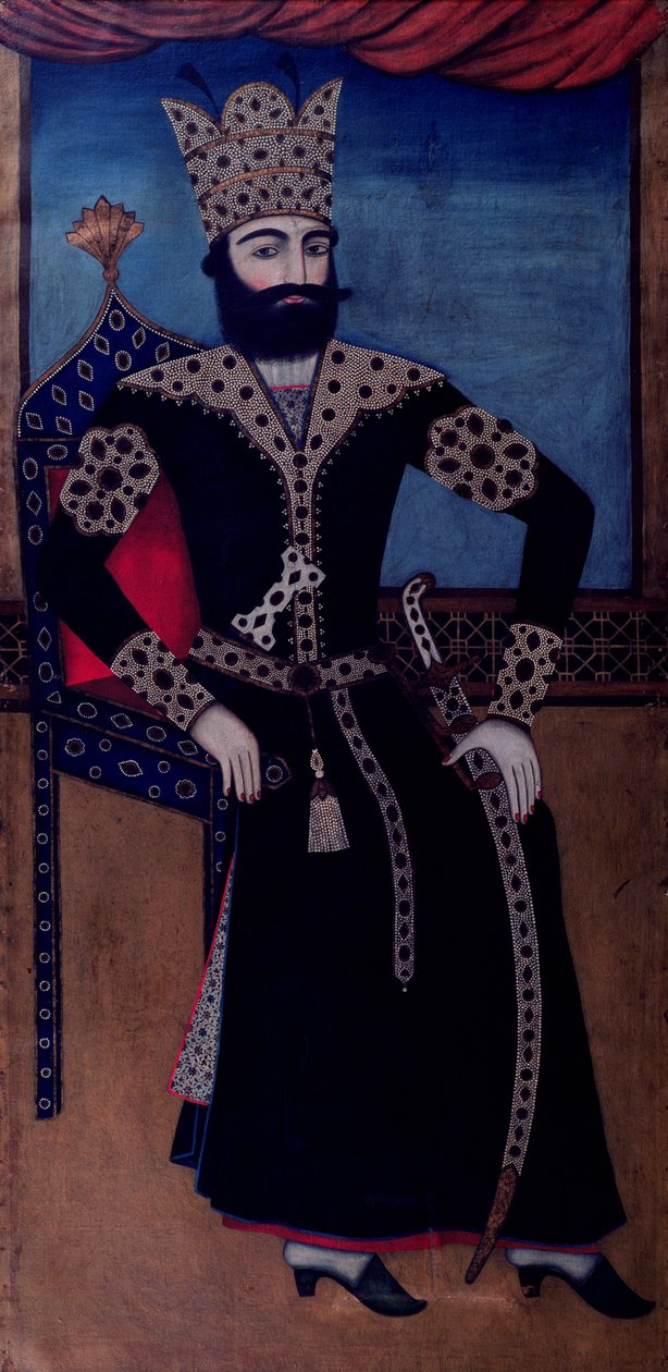 صورة لفتح علي ، شاه إيران (حكم 1797-1834) ، بواسطة المدرسة الإيرانية