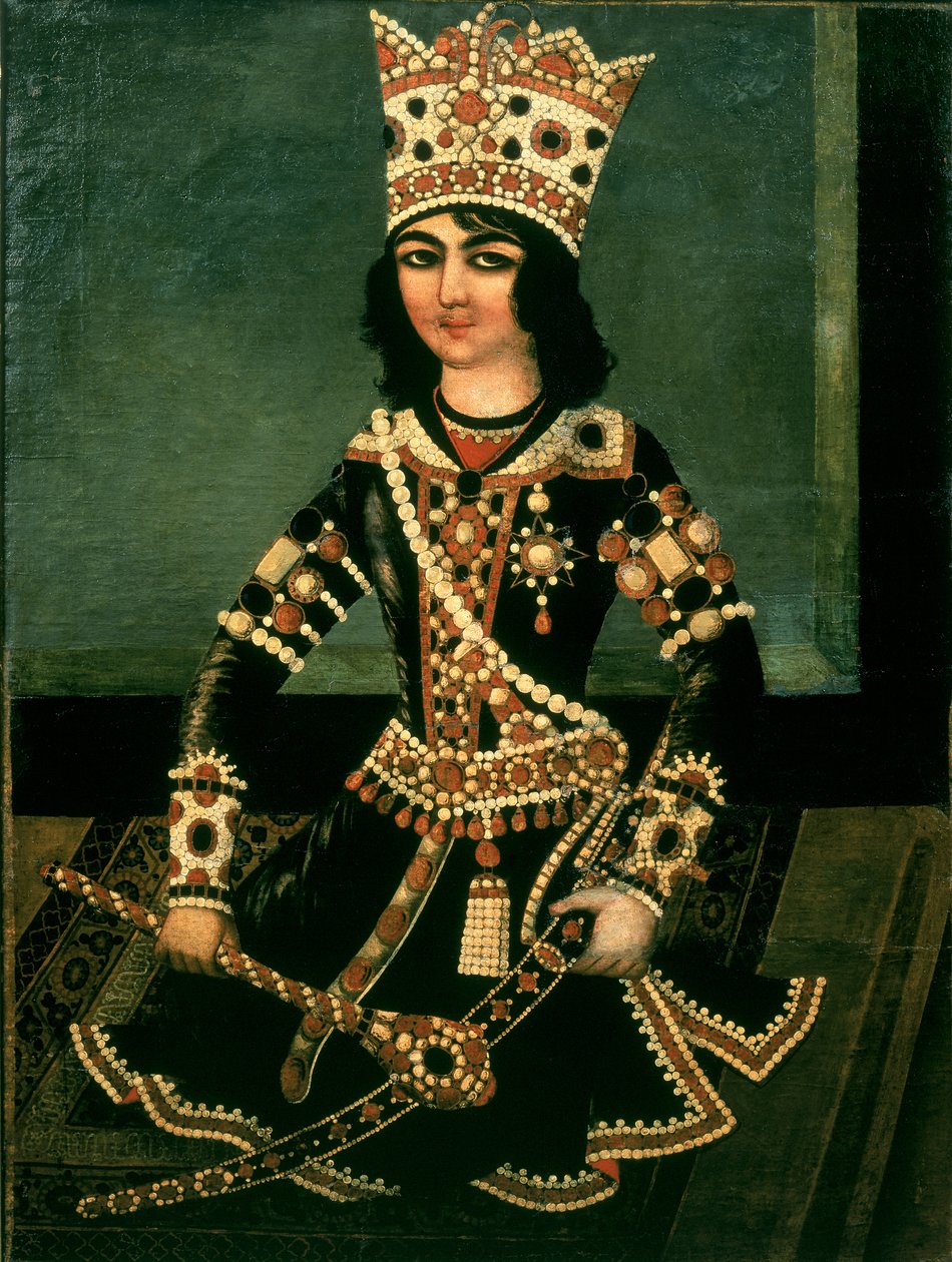 صورة عباس مينزا (c.1783-1833) ، أمير بلاد فارس ، ابن شاه فتح علي (حكم 1797-1834) بواسطة المدرسة الإيرانية