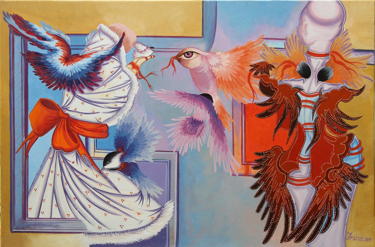 الشريط الأحمر و Chickadees ، 2015 بواسطة إيرينا كوردوبان