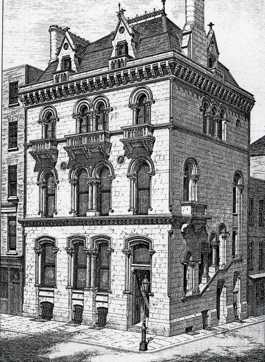 مكتب كراون لايف ، دبلن ، نُشر في "The Architect ix" ، 1873 بواسطة المدرسة الايرلندية