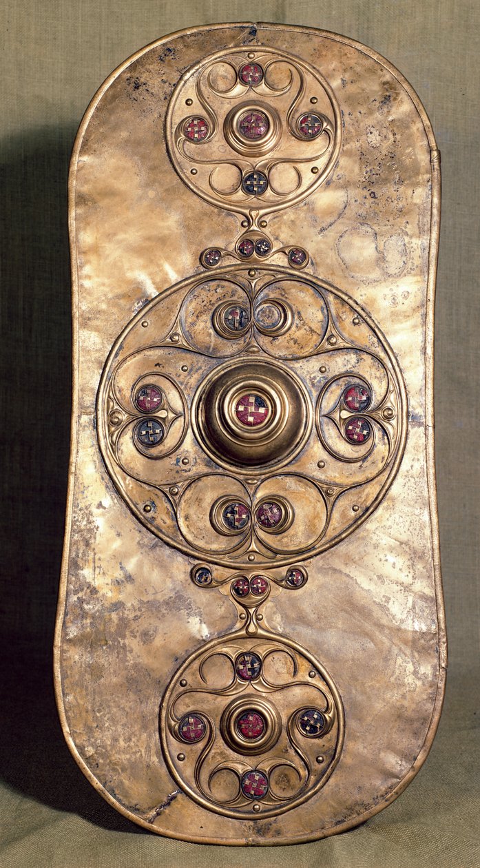 The Battersea Shield ، c.350-50 قبل الميلاد (برونزي مع زجاج أحمر) بواسطة العصر الحديدي
