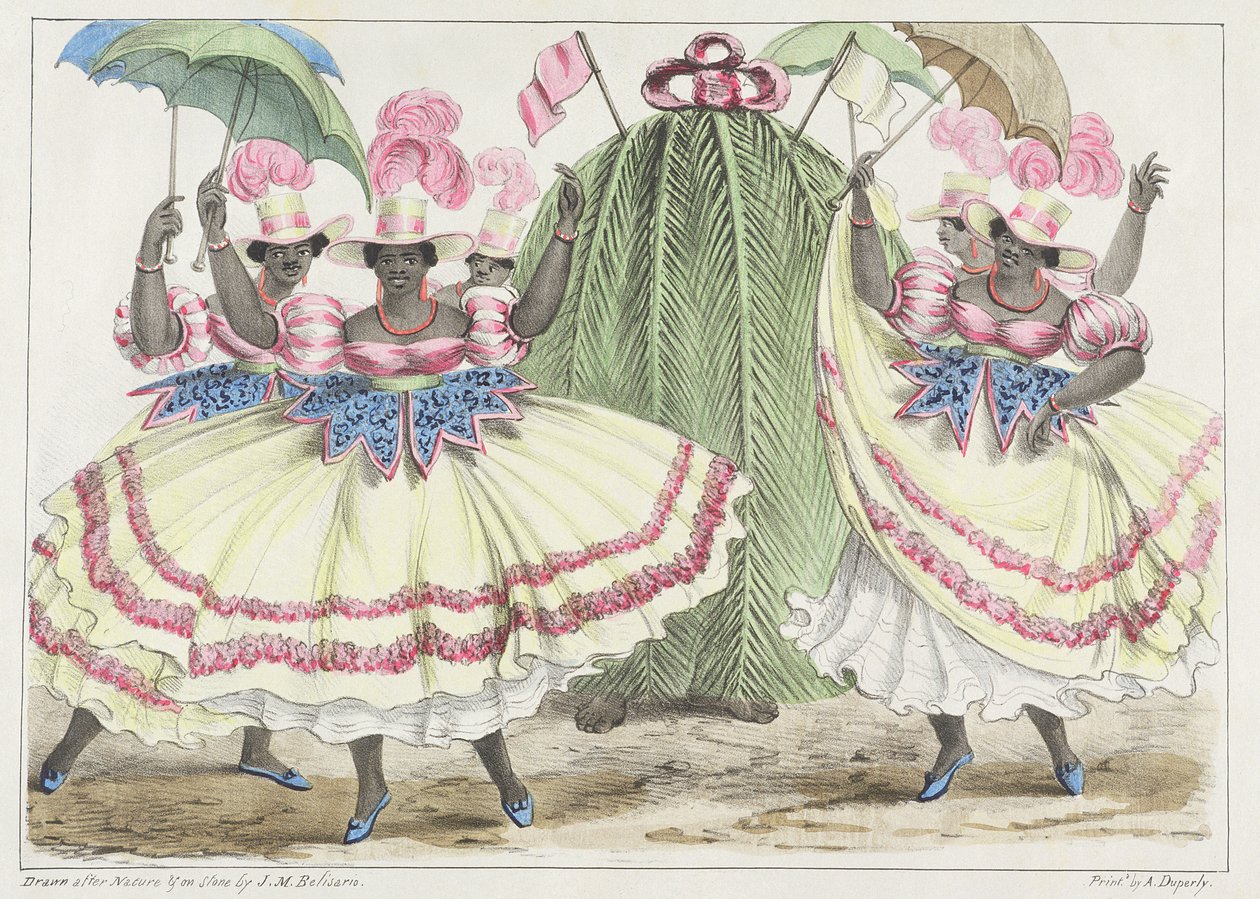 Red-Set Girls و Jack-in-the-Green ، اللوحة 2 من "Sketches of Character ..." ، 1838 بواسطة إسحاق منديس بيليساريو