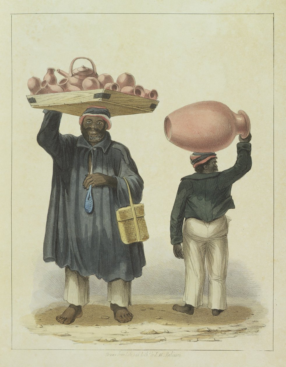 باعة وعاء الماء ، اللوحة 9 من "اسكتشات الشخصية ..." ، 1838 بواسطة إسحاق منديس بيليساريو
