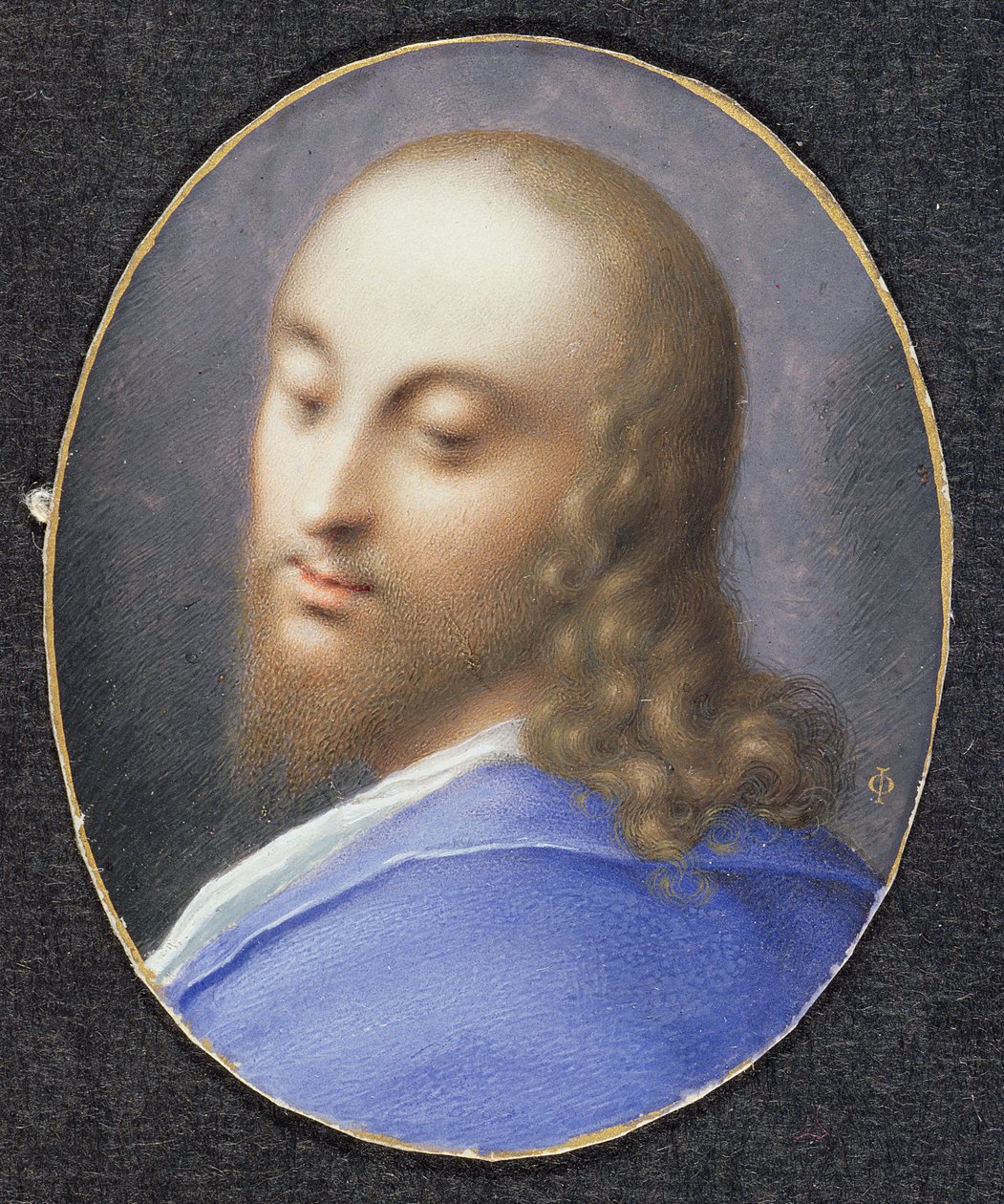 يسوع المسيح ، c.1610 (مرحاض على الرق على البطاقة) بواسطة إسحاق أوليفر