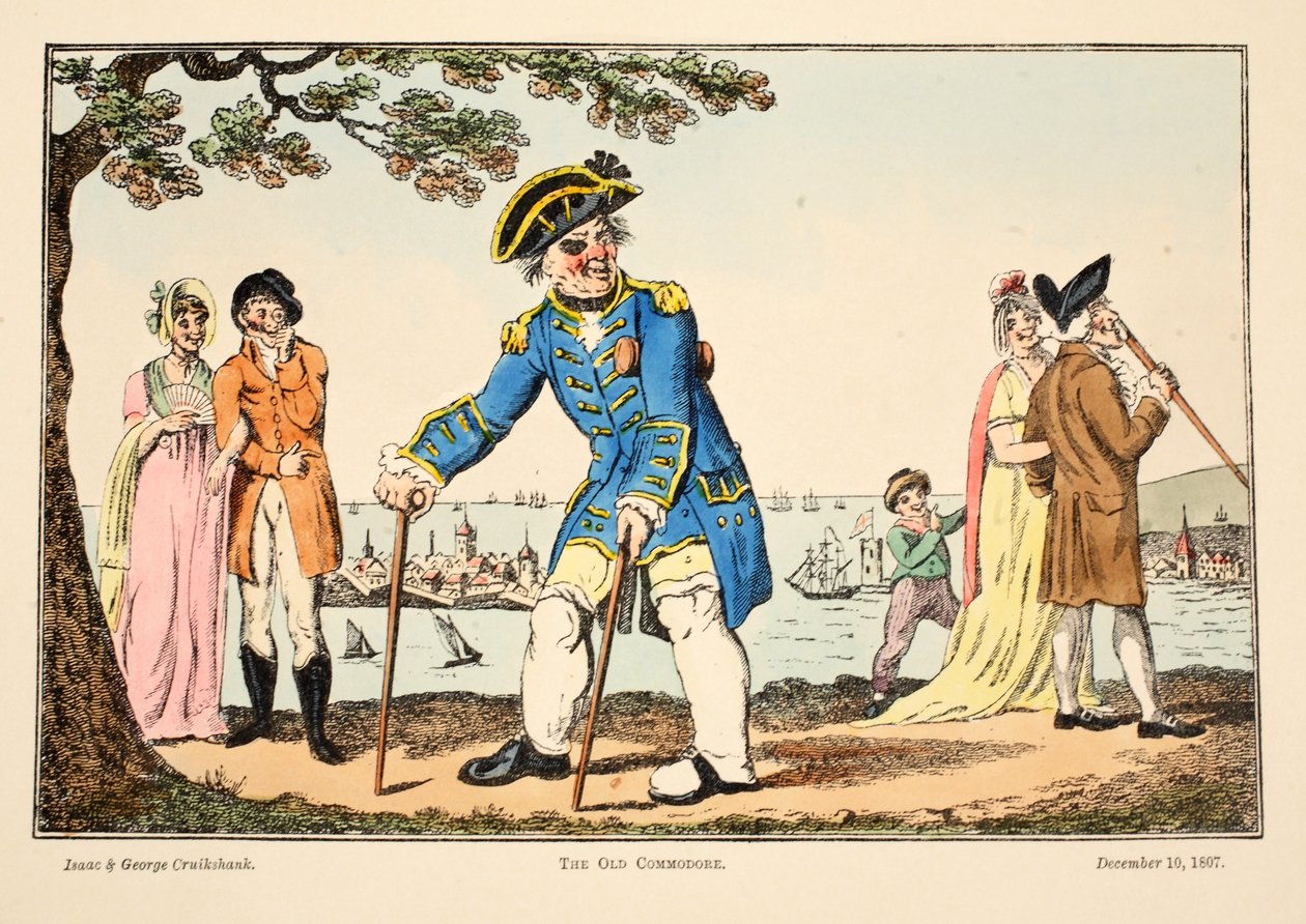 الكومودور القديم ، 1807 (نقش يدوي) بواسطة إسحاق وروبرت وجورج كروكشانك