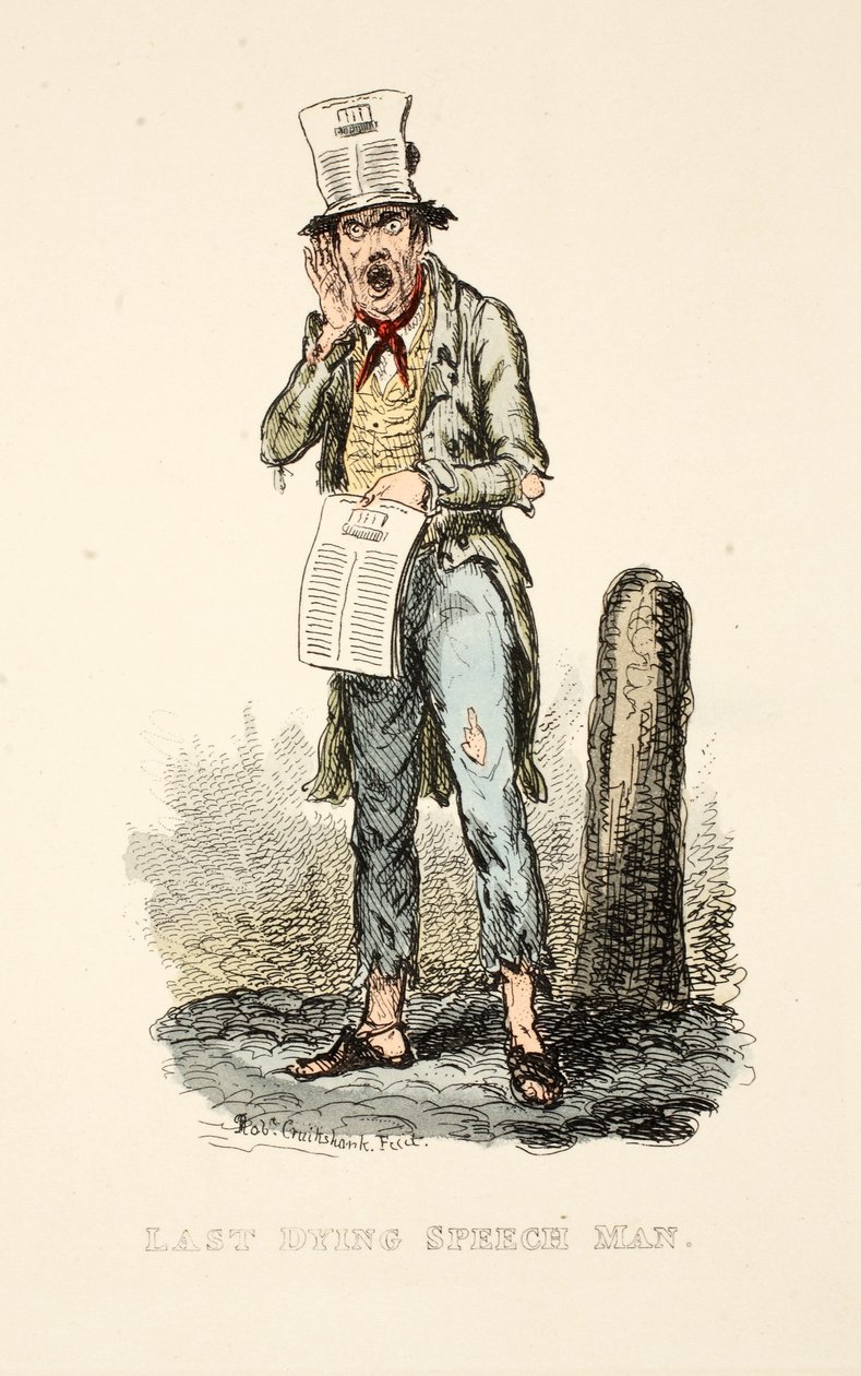 آخر رجل يحتضر الموتى من مجلة جيب The Gentleman ، مجلة. 1827 (نقش يدوي) بواسطة إسحاق روبرت كروكشانك