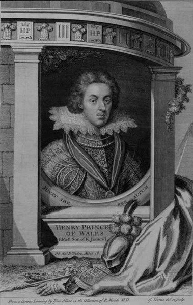 هنري (1594-1612) أمير ويلز ، نقش بواسطة جورج فيرتو (1684-1756) (نقش) بواسطة إسحاق (بعد) أوليفر