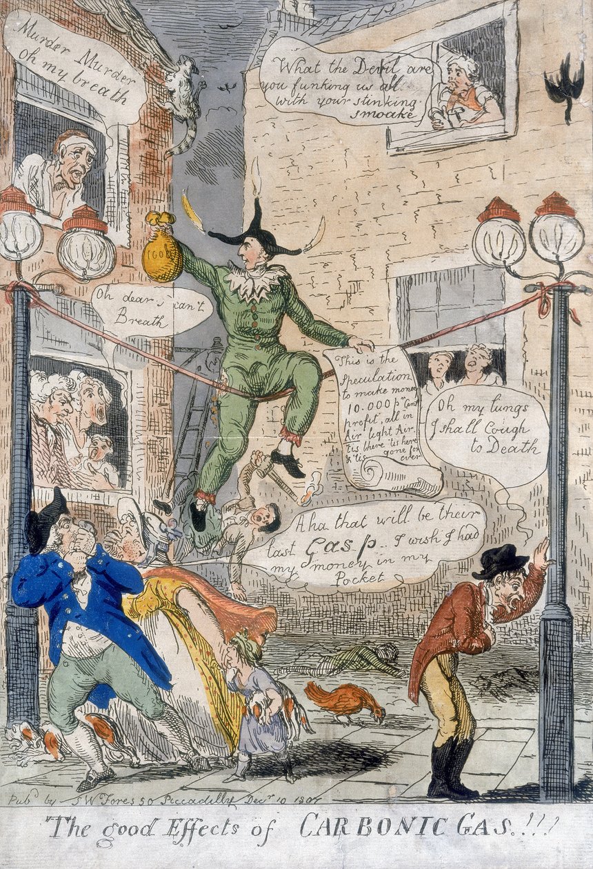 الآثار الجيدة للغاز الكربوني !، 1807 (نقش يدوي) بواسطة إسحاق كروكشانك